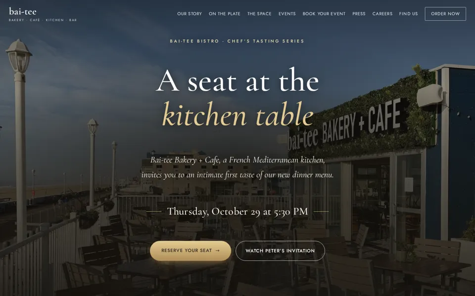 Bai-tee Bakery Chef’s Dinner event page