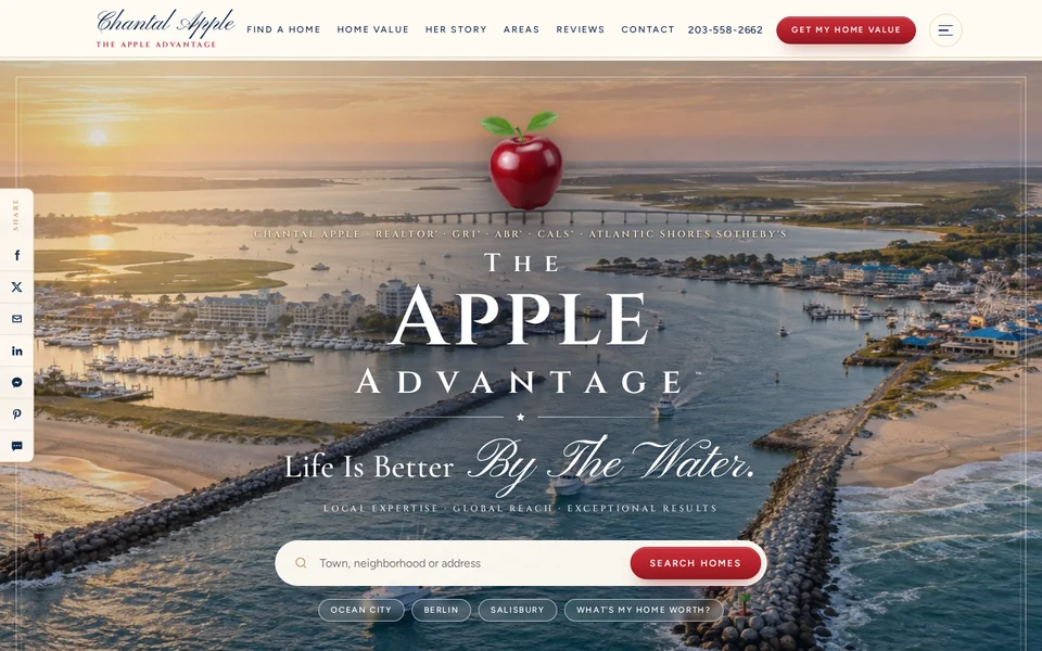 Chantal Apple, waterfront Realtor, website home page